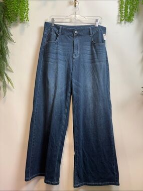 HALARA Dark Blue Wide-Leg Jeans